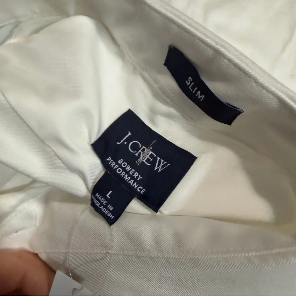 J crew white Slim Bowery performance stretch dress shirt with spread collar